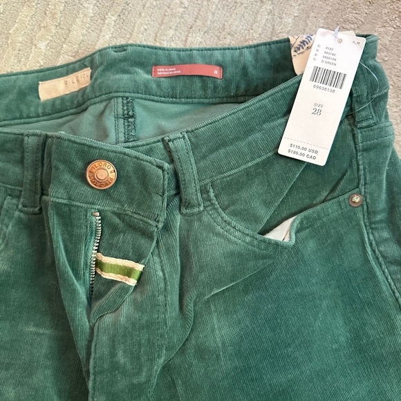 NWT Anthropologie corduroy spruce green skinny pants size 28 - Picture 8 of 10